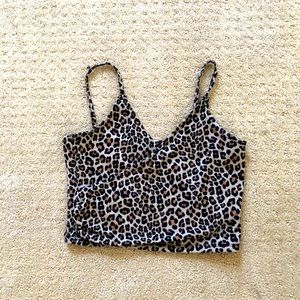 Leopard cropped tank top